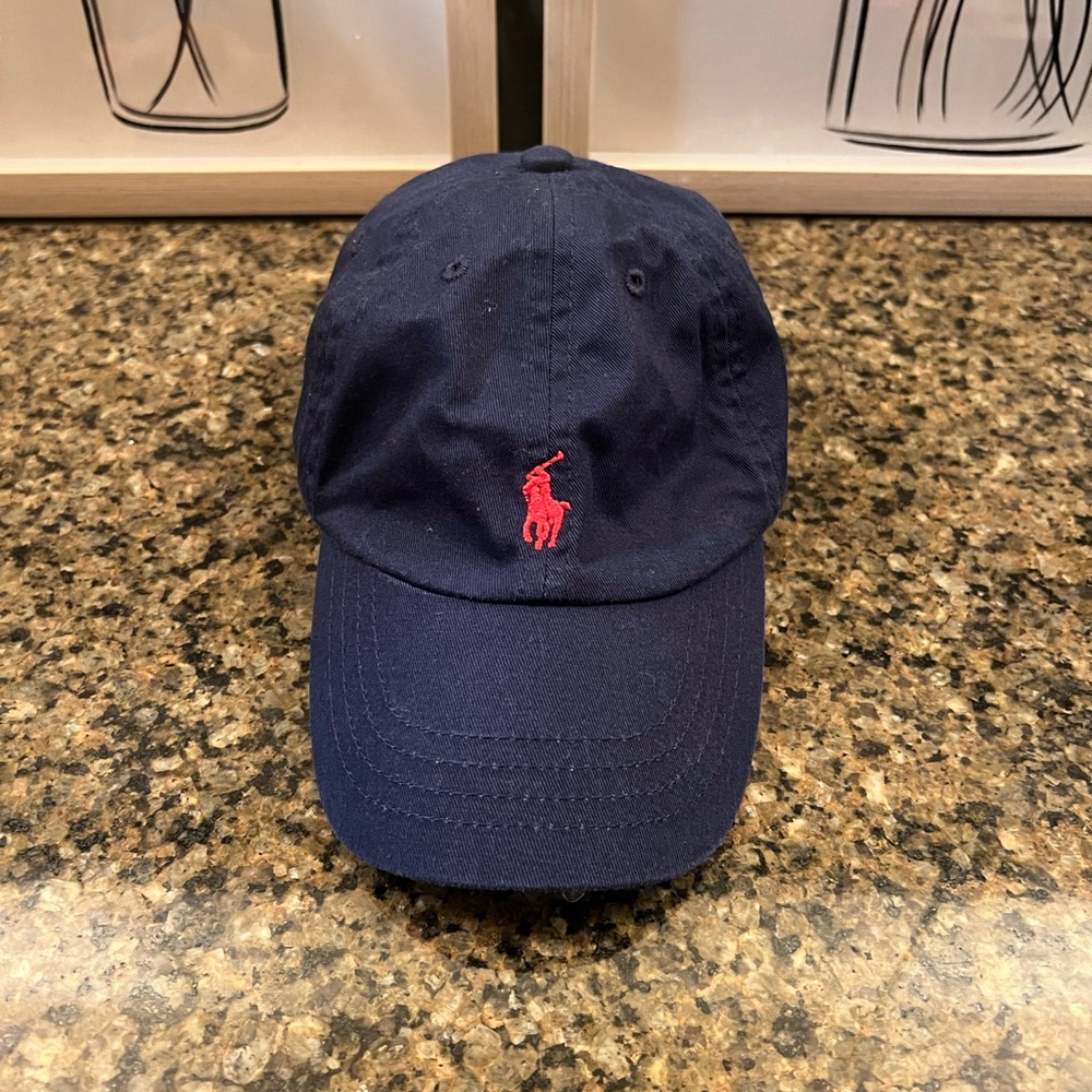Polo by Ralph Lauren Dark Blue Hat with Red Logo